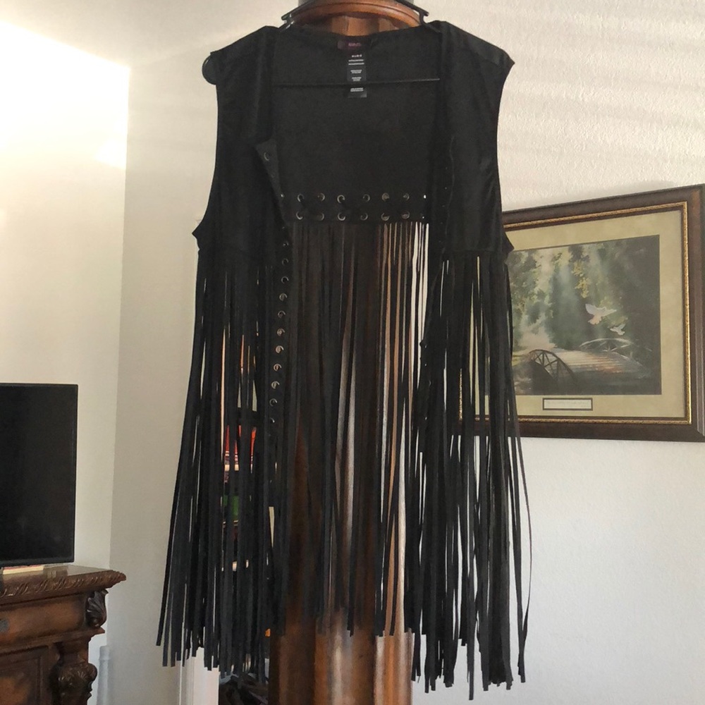 Black Fringe Vest